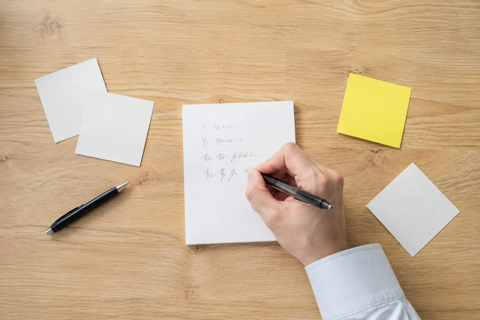 手書きのメモをもとに記事が作られるイメージ