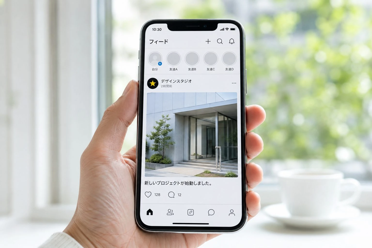 サイトの新着情報がスマートフォンのSNS画面に展開されるイメージ